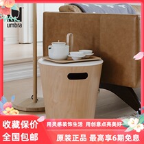 umbra wood grain storage stool storage stool can sit adult solid wood multifunctional household storage bucket with lid