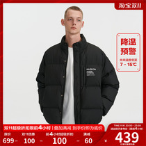 FPA text typesetting black stand-up collar down jacket Guochao brand loose short casual winter bread jacket men