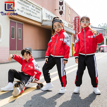 School uniform set primary school students spring and autumn children loose red vitality school uniform kindergarten Garden uniform sports three-piece set
