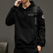 Mens simple sweater Korean version of the trend hooded mens autumn clothes loose autumn and winter New long sleeve jacket