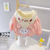 Girl clothes 2 baby girl 3 autumn little girl coat female treasure 1 autumn dress 4 and a half year old children long sleeve windbreaker open