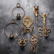  2 7 new y group European antique retro vintage brass wall-mounted candlestick decorative ornaments soft decoration