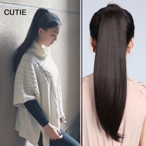 Prettier Long Straight Hair Ponytail Wig for Women Strap Type Straight Ponytail Realistic Fake Ponytail Wig Piece