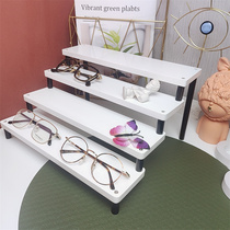 Glasses shop window high cabinet Zhongdao display new props solid wood paint stepped sun glasses display shelf