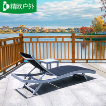 Outdoor bed Folding beach chair Outdoor swimming pool Waterproof sunscreen Lunch break Leisure Courtyard Balcony Rattan recliner