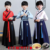 Childrens Hanfu Autumn Boys Tang Dress Thick Chinese Style Ancient Costumes Young Boys Chinese Learning Service Student Performance Clothing