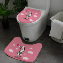 Warm Cartoon Toilet Mat machine washable toilet Three sets toilet U type footbed toilet lid sleeve Toilet Sticker