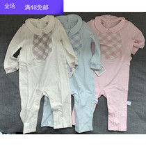 Foreign trade Original single spring autumn baby pure ammonia cotton long sleeve long climbing clothes Harvest with cuddly collar