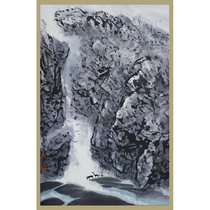 (Friendship Store National Art) Deer Drinking Picture Handmade scroll framing