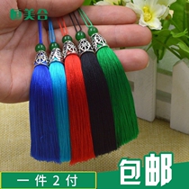 Chinese knots Suter fine soft sliding artificial silk ice wire alloy with jade pearl ears Chinese wind disc buckle handmade accessories