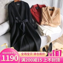 Double-sided cashmere coat womens long 2020 new high-end big loose mom popular wool coat winter