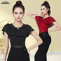 Dambao Luos new female adult short sleeve Latin dance blouse national standard Musudan square dance practice dancer