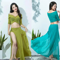 Qingcheng Dance 2019 early autumn new belly dance practice set simple temperament Group Uniform uniform practice class suit ZM269