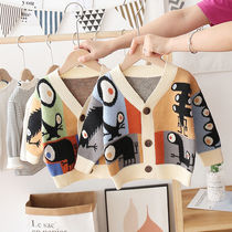 Baby cardiovert sweater 2021 autumn winter new baby boy jacket woolen sweater children Korean version of the Korean Air-knitted sweatshirt