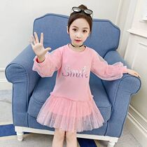 Childrens skirt autumn girl dress 2020 new autumn womens baby long sleeve sweater skirt foreign atmosphere