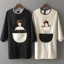 An cooking clothes oil-proof work clothes cute home fashion men and women adult long sleeve waterproof Korean kitchen gown