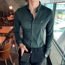 Fugui bird shirt mens long sleeves fall Korean version 2020 new business positive dress bar trendy jacket man