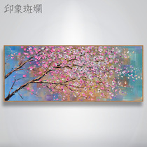 April Sakura Flower Cai Xianming Original Flower Oil Painting Modern New Chinese Simple Living Room Bedroom Bedside Decoration Painting