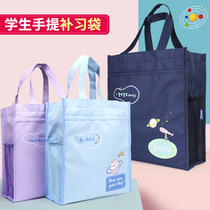 Childrens cartoon cute Korean Art bag information bag portable shopping bag hand carrying book bag large capacity file bag primary school student handbag junior high school student canvas bag tutoring class packaging book bag