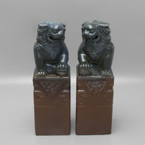 New Chinese Modern Prototype Inter-Board Living Room Xuanguan TV Cabinet Ceramics Lions Pendulum hotel Soft Decorations Handicraft