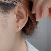 Cute elk earrings female hypoallergenic s925 sterling silver earrings ins tide personality earrings cold wind Super fairy