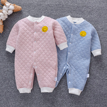 Newborn baby clothes spring women 0-3-6 months male and female baby jumpsuits autumn and winter warm cotton clothes 9