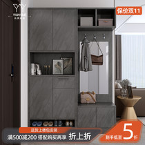 Light luxury porch cabinet living room small apartment screen modern simple shoe cabinet integrated entrance partition cabinet against wall shelf