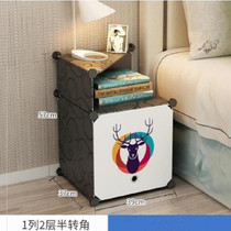  With top plate corner frame lattice cabinet Dormitory bedside table Childrens bedroom cartoon 1 row two-layer boy storage fabric