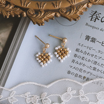 Silver Bench s925 silver needle pearl earrings 2021 New wave loving gold ball earrings with delicate minimalist earrings