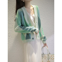 Mularsa Method High-end Foreign Air Knit Long Sleeve Jacket Woman 2021 Fall Fashion Less-age cardiovert blouse