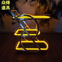 Luminous trolley Bar nightclub KTV Three layers of small cart LED foreign wine small cart to move out of wine water car