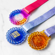 Glass medals customized crystal medals creative basketball competition Childrens listing annual meeting outstanding employee medals