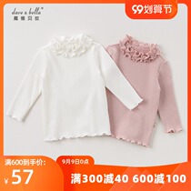 davebella David Bella baby childrens clothing autumn and winter womens clothing baby lace collar thin bottoming sweater