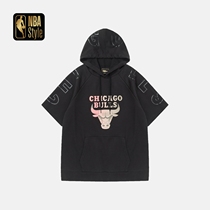 NBA STYLE FASHION CLOTHING Chicago BULLS COMMON STYLE VERSATILE PULLOVER HOODED HALF sleeve T-shirt