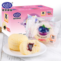 Hong Kong Rong steamed cake blueberry flavor sandwich bread whole box breakfast food nutrition leisure adult wholesale snacks