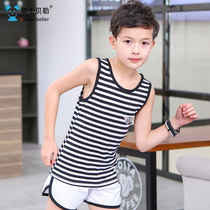 Childrens clothing 2021 summer boys striped vest tide children Korean vest cotton teenagers sleeveless bottomless underwear