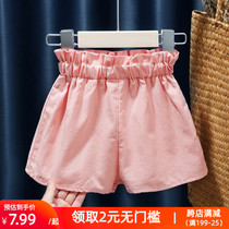 2021 summer clothes New Girls shorts Korean version of foreign style children wide leg pants loose baby baby casual flower pants