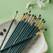 Home Small Two Antibacterial Alloy Chopsticks New Home Upscale Light Lavish Sun Style High Temperature Resistant Family Special Anti Slip Quick