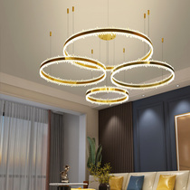 Postmodern light luxury crystal chandelier living room dining room lighting designer luxury ring icicle Crystal dining room lamp