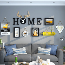 Modern minimalist living room photo wall frame wall European sofa background photo frame hanging wall creative personality combination wall decoration