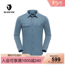 BLACKYAK cloth for the yak mens spring summer long sleeve casual shirt suction sweaty linen blend linen SEM233