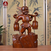 African Huanghua pear wood carving figure crafts ornaments children home accessories business business gifts