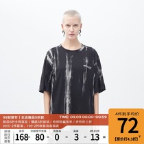 PCLP(PERCLIPS) loose tie dye gradient short sleeve national tide T-shirt washing men and women hip hop