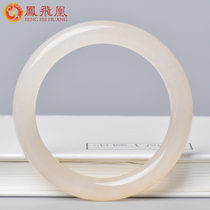 Fengfeihuang Hetian jade lotus flower bracelet female Jade Bracelet girl natural jade Jade to send girlfriend with certificate