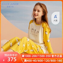 Love childrens class A cotton spring and autumn girl baby dog Cookie long sleeve home pajamas set AJ1436471