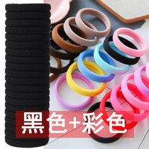 Head rope simple hair rope High elastic durable thick rubber band female tie head net red leather case black tie ponytail hair ring
