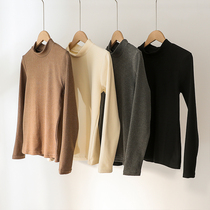 Autumn and winter middle collar Develed undershirt female inner lap half collar big code fat younger sister pure color plus suede little high collar undercoat