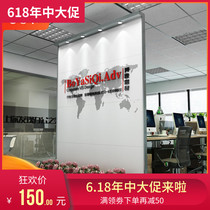 Company screen partition White simple modern LOGO mobile screen office activity entrance wall saving space