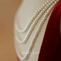 Famous) toast bride 2021 new explosive wedding female banquet engagement wine red French evening dress