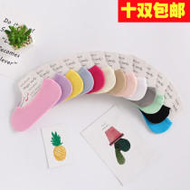 Summer Korean candy color shallow socks spring summer single shoes invisible boat socks stockings women breathable non-slip socks